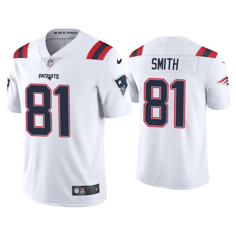 Youth New England Patriots #81 Jonnu Smith 2021 White Vapor Untouchable Limited Stitched Jersey